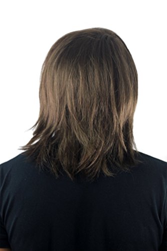 Peluca masculina, para hombre, pelo largo, juvenil, moderno, informal, castaño GFW892-10 Toupet
