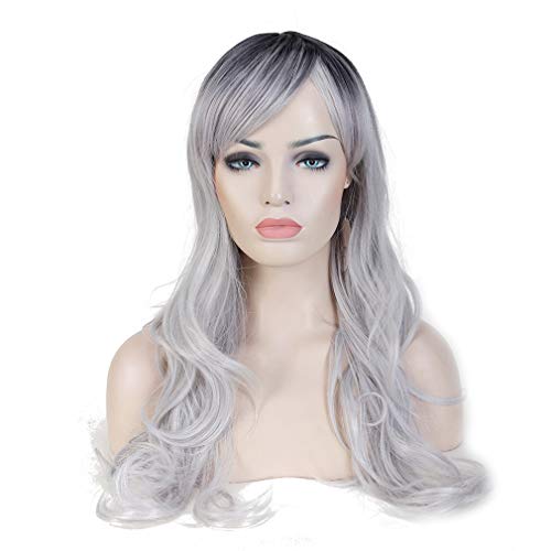 Pelucas de 24 pulgadas para mujeres rizadas Ombre Peluca completa Anime Disfraz Natural sintético peluca