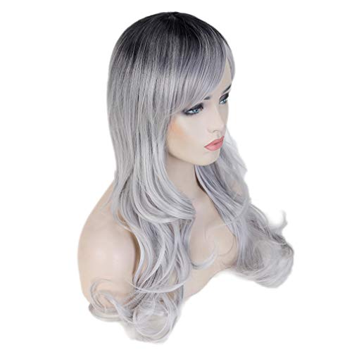 Pelucas de 24 pulgadas para mujeres rizadas Ombre Peluca completa Anime Disfraz Natural sintético peluca