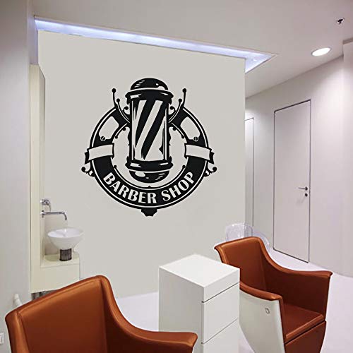 Peluquería logo etiqueta de la ventana peluquería decoración barbería logo barbería vinilo pared calcomanía extraíble mural decorativo A8 42x43cm