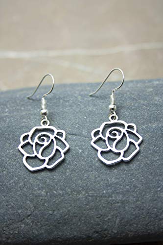 Pendientes con el símbolo de la rosa, Sant Jordi, Diada de Catalunya, día de los enamorados, pendientes flores, Regalo mama, Regalo día de la madre