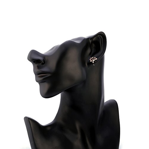 Pendientes de tuerca para mujer, oro rosa o plata, pendientes para niñas, pendientes de cristal creado con diamante #4 Albero