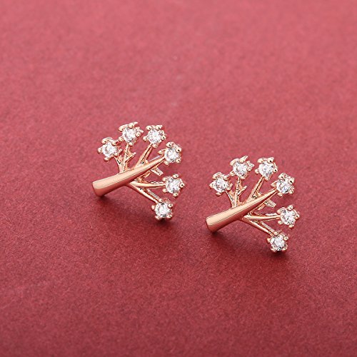 Pendientes de tuerca para mujer, oro rosa o plata, pendientes para niñas, pendientes de cristal creado con diamante #4 Albero