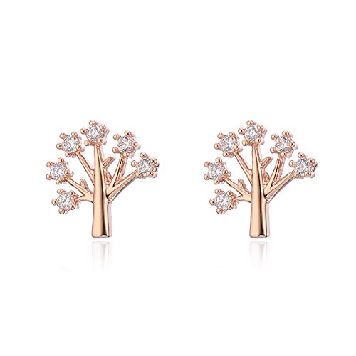 Pendientes de tuerca para mujer, oro rosa o plata, pendientes para niñas, pendientes de cristal creado con diamante #4 Albero