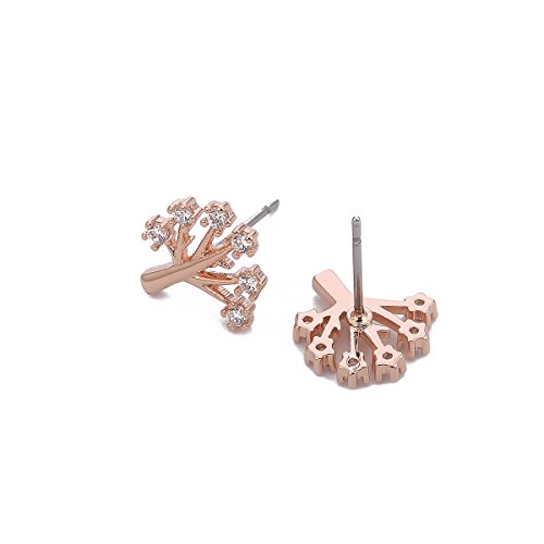 Pendientes de tuerca para mujer, oro rosa o plata, pendientes para niñas, pendientes de cristal creado con diamante #4 Albero