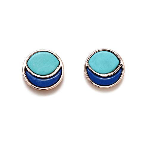 Pendientes Pertegaz PER2715 colección Lúxor metal bañado rosado piedras dos tonos acabado e-coating