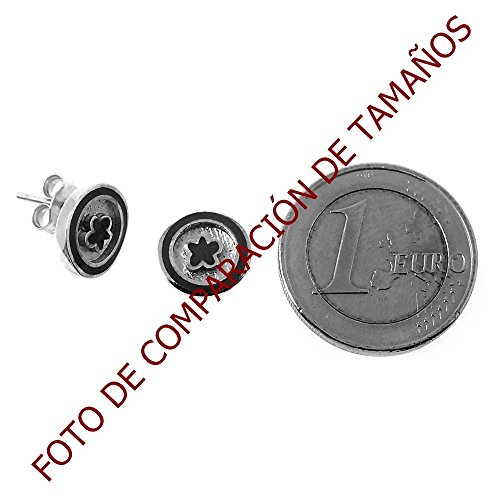 Pendientes Plata Agatha Ruiz De La Prada 11mm. Flor Cerco Cierre Presión Mujer