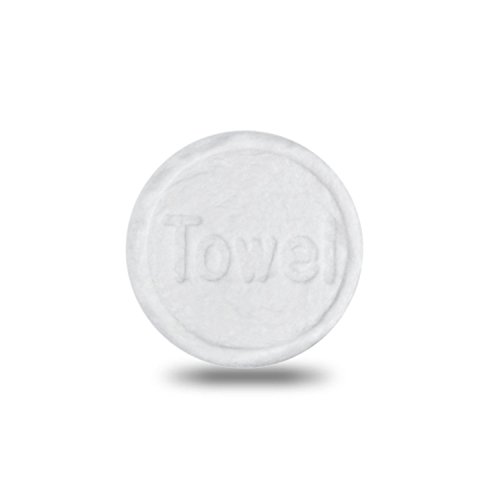 Pentaton - Paquete de 100 toallitas refrescantes en forma de tabletas, toallitas comprimidas, paño seco que ahorra espacio, reutilizable, toallitas húmedas