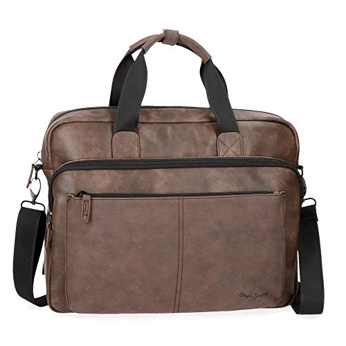 Pepe Jeans Cranford Maletín 15.6 pulgadas, color Marrón