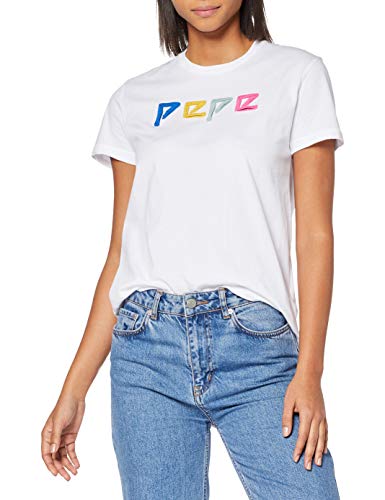 Pepe Jeans Elia Camiseta, Blanco (Optic White 802), X-Small para Mujer