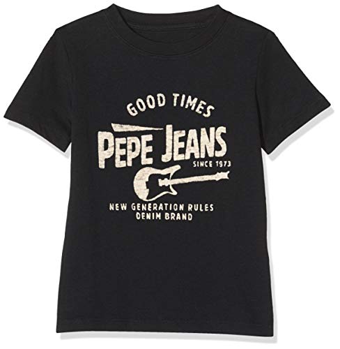 Pepe Jeans Terry Camiseta, Negro (Black 999), 9-10 años (Talla del Fabricante: 10Y/140) para Niños