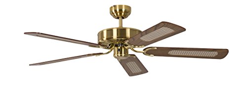 Pepeo GmbH 13332010132_v2 Ventilador de techo, 58 W, 240 V, Dorado, 132 cm