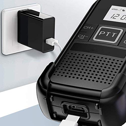 Pequeño Mini walkie-Talkie, Textura Mate de PC, Pantalla LCD de Matriz de Puntos, Puede Estar en Espera Durante 3 días, Adecuado para hoteles, sitios de construcción, propiedades, etc, Negro.