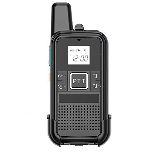 Pequeño Mini walkie-Talkie, Textura Mate de PC, Pantalla LCD de Matriz de Puntos, Puede Estar en Espera Durante 3 días, Adecuado para hoteles, sitios de construcción, propiedades, etc, Negro.