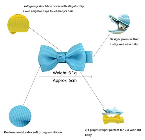 Pequeño pelo arco grosgrain cinta pinzas para el pelo pinzas de cocodrilo para niñas bebés niños pequeños 20pcs
