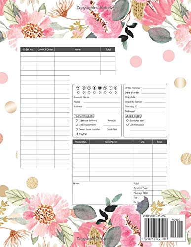 Perfume Lady Order Book: Sales Order Tracking Log, Customer Order Forms with Order Log Section for Business Track Your Order 300 Orders, Large Size 8.5"x11" Floral Cover