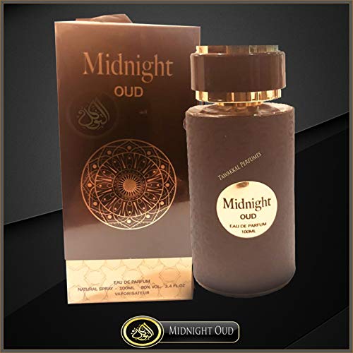 Perfume Midnight Oud 100 ml EDP por Fragrance World Spicy Labdanum Myrra Vanilla Wood – Colección de fragancias deliciosas