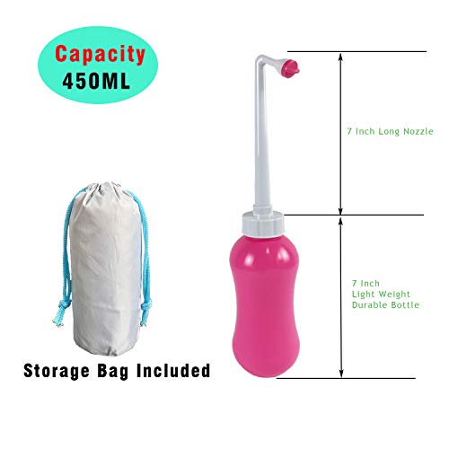 Peri Bottle Bidé portátil para el cuidado posparto, limpieza de higiene personal y recuperación perineal después del nacimiento (450 ml)