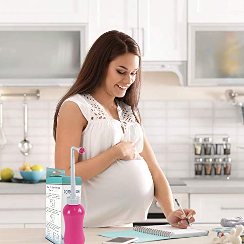 Peri Bottle Bidé portátil para el cuidado posparto, limpieza de higiene personal y recuperación perineal después del nacimiento (450 ml)