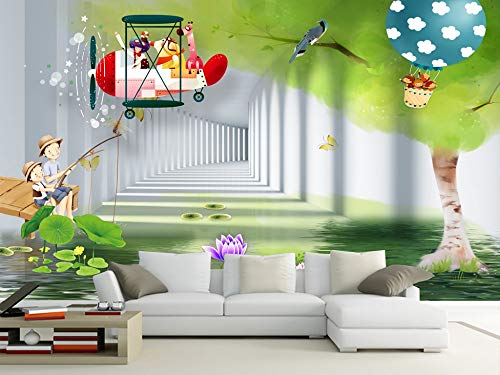 Personalizado Cualquier Tamaño Canal 3D Hermosa Habitación de Los Niños Fondo de la Habitación de los Niños 3D Etiqueta de La Pared Pintura Decoración Del Hogar Wallpaper Mural