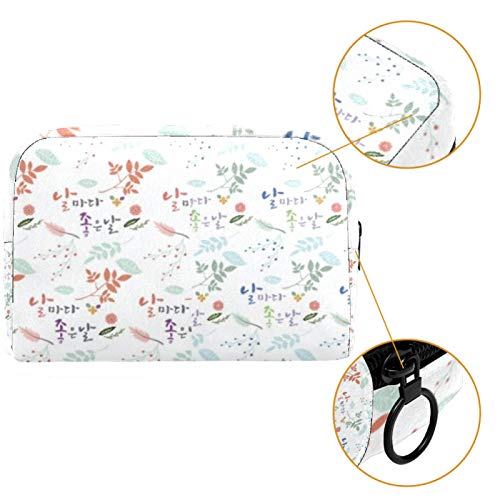 Personalizado Maquillaje Cepillos Bolsa Portátil Bolsas de tocador para las Mujeres Bolso Cosmético Viaje Organizador Hoja Coreano