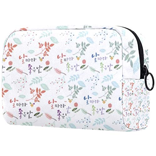 Personalizado Maquillaje Cepillos Bolsa Portátil Bolsas de tocador para las Mujeres Bolso Cosmético Viaje Organizador Hoja Coreano