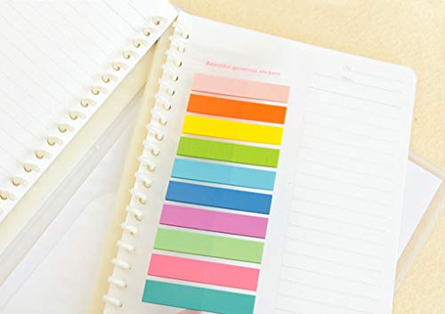 Pestañas medias con índice de notas autoadhesivas, pestañas de colores grabables y reutilizables, marcar las páginas/carpetas/libros, planificadores para niños, escuela, oficina (400 piezas)