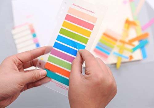 Pestañas medias con índice de notas autoadhesivas, pestañas de colores grabables y reutilizables, marcar las páginas/carpetas/libros, planificadores para niños, escuela, oficina (400 piezas)