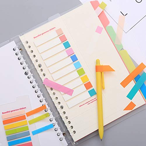 Pestañas medias con índice de notas autoadhesivas, pestañas de colores grabables y reutilizables, marcar las páginas/carpetas/libros, planificadores para niños, escuela, oficina (400 piezas)