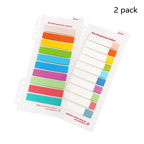 Pestañas medias con índice de notas autoadhesivas, pestañas de colores grabables y reutilizables, marcar las páginas/carpetas/libros, planificadores para niños, escuela, oficina (400 piezas)