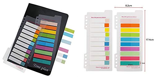 Pestañas medias con índice de notas autoadhesivas, pestañas de colores grabables y reutilizables, marcar las páginas/carpetas/libros, planificadores para niños, escuela, oficina (400 piezas)