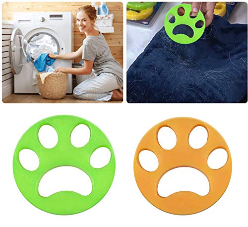 Pet Hair Remover for Laundry, Washing Machine Hair Catcher and Pet Fur Catcher, Home use Cleaning Remover Ball for Animal Hair/Clothes/Bedding (Green+yellow)