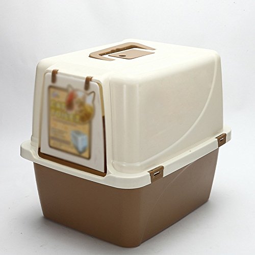 Pet Online Gato higiénico lleno cerrado desodorante chapoteo cuenca de arena de gato grande, 49 * 40 * 42cm