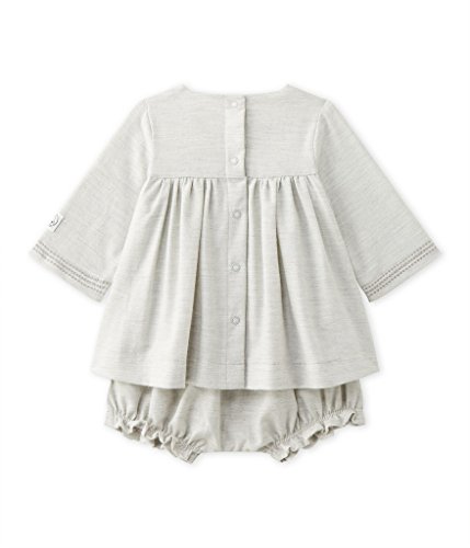 Petit Bateau Robe ML + Bloomer GRISCH 2524791 Conjunto, Grau (Gris Chine 91.0), 68 cm (Talla del Fabricante: 6M/67 cm) para Bebés