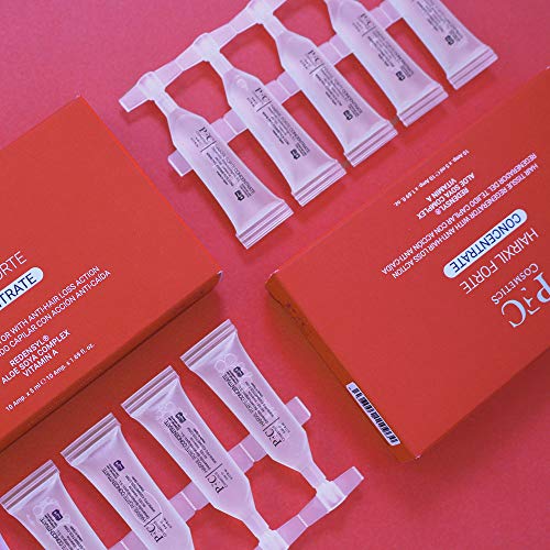 PFC Cosmetic Ampollas para Crecimiento de Cabello Hairxil Forte Concentrate Tónico para Crecimiento Rápido del Pelo Tratamiento Capilar con Propilen Glicol Aloe Complex SoJa Redensyl® Vitamina A y E.