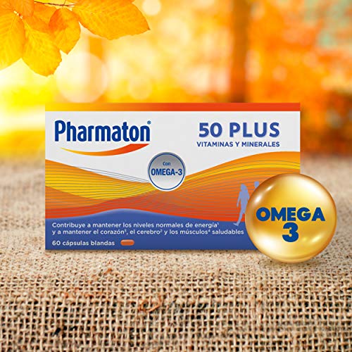 Pharmaton 50+| Multivitamínico con Omega 3 | 60 cápsulas