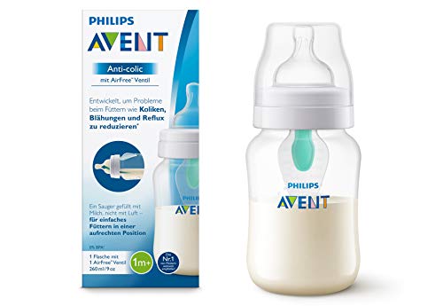 Philips AVENT Anticólico, 1 botella con Airfree Válvula, 260 ml, 1er Pack, transparente