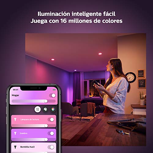 Philips Hue Pack de 2 Bombillas Inteligentes LED E27, con Bluetooth, Luz Blanca y Color, Compatible con Alexa y Google Home