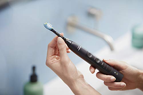 Philips Sonicare ExpertClean HX9601/02 - Cepillo de dientes eléctrico con sensor de presión, reconocimiento inteligente de cabezal, 3 modos de limpieza y estuche de viaje, color negro