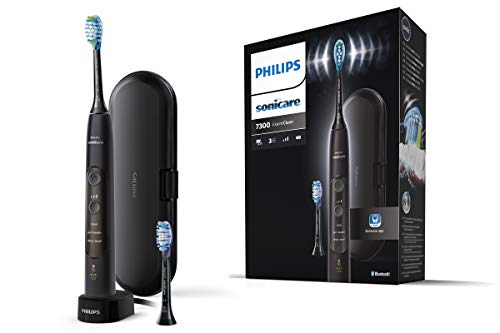 Philips Sonicare ExpertClean HX9601/02 - Cepillo de dientes eléctrico con sensor de presión, reconocimiento inteligente de cabezal, 3 modos de limpieza y estuche de viaje, color negro