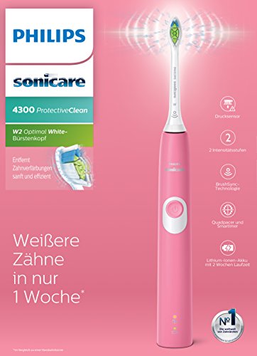 Philips Sonicare ProtectiveClean HX6805/28 - Cepillo de Dientes Eléctrico con Sensor de Presión Incorporado, BrushSync, 1 Modo, Blanco