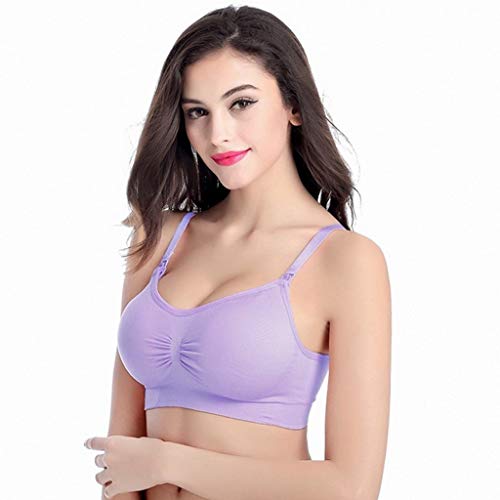 PHILSP Sujetador de Maternidad de Lactancia para Mujeres Push Up Lactancia Materna Bralette Wire Free Push Up Nuevo