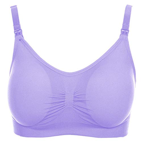 PHILSP Sujetador de Maternidad de Lactancia para Mujeres Push Up Lactancia Materna Bralette Wire Free Push Up Nuevo