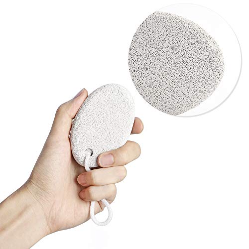 Piedra Pómez Natural, Junlic 2 Piezas Piedra Pómez en Cuidado de Pies Herramienta de Pedicura de Lava Cuidado de los Pies Exfoliante de Pies, Callos, Elimina la Piel Dura de Pies y Manos