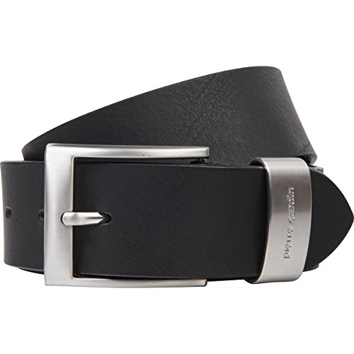 Pierre Cardin - Cinturón de hombre de auténtica piel de búfalo de 4 mm, para pantalón vaquero, talla XXL, negro/marrón negro 125