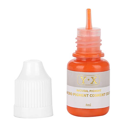 Pigmento de tatuaje Microblading, Maquillaje semipermanente Labios de cejas Línea de ojos Tinta de color de tatuaje(Naranja y rojo (labios))