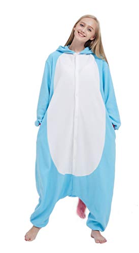 Pijama Unicornio Onesie Adultos Mujer Cosplay Animal Disfraces Halloween Carnaval Cosume Azul L