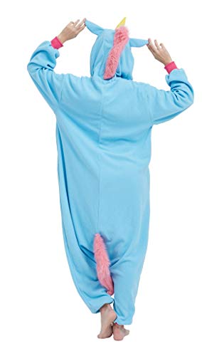 Pijama Unicornio Onesie Adultos Mujer Cosplay Animal Disfraces Halloween Carnaval Cosume Azul L