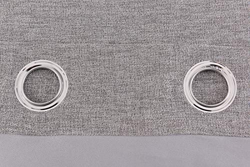 PimpamTex Cortina Opaca con 8 ollaos (1 Unidad de 140x260cm) para salón, habitación y Dormitorio. Modelo Falso Lino Blackout (Bisón)