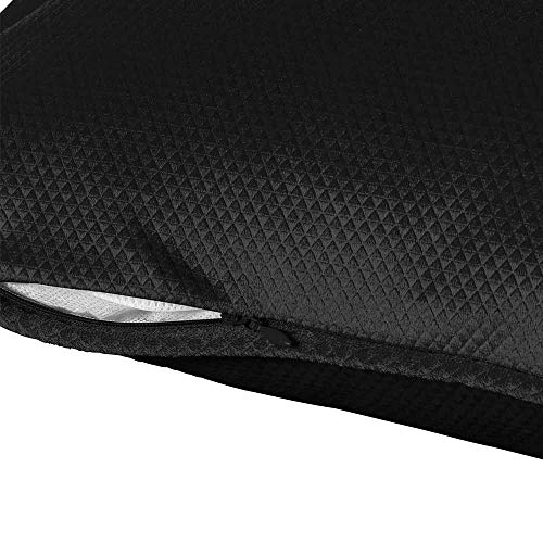 PimpamTex – Pack de 2 Fundas de Cojín Decorativo Terciopelo Suave, Cuadrado 45x45 cm, Funda de Almohada para Cama, Sofá, Silla o Dormitorio, Modelo Málaga – (45x45 cm, Negro)